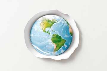 Planet Earth With Adhesive Patch Symbolizing Repair and Sustainability Efforts in a Modern Context