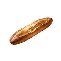 Golden-Brown Artisan Bread on a Minimalist White Background