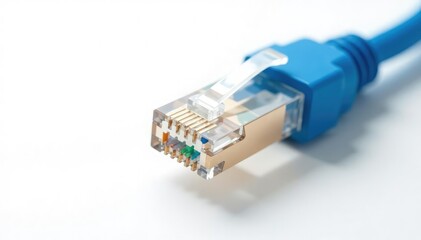 Close up of single wired ethernet cable isolated , network, wired