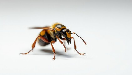 Close-up of single insect on pure white background, nature, white background photography, fauna