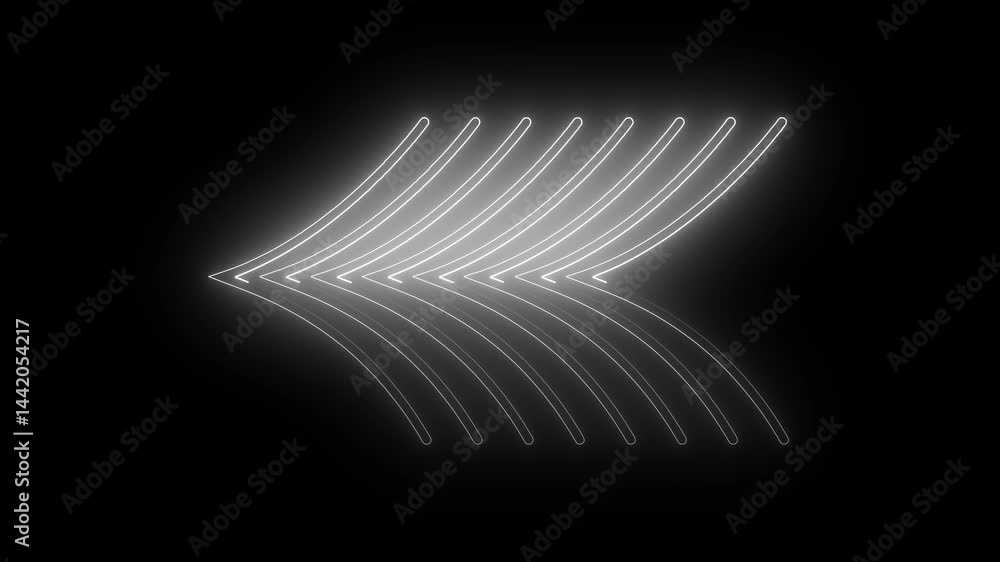 Poster abstract glowing neon arrow pointing graphic animation. arrow sign symbol looping animation directio