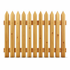 Rustic Wooden Fence Panel Isolated on White Background for Design Use