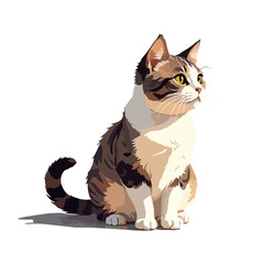 Cute cat sitting vector graphic and illustration