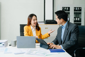 Portrait of success business people working together in modern office. Business teamwork startup