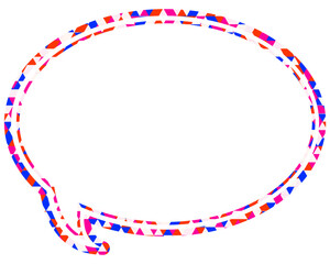 ステンドグラス風吹き出し　三角形模様　丸形