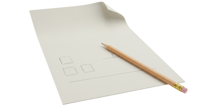 Isolated Questionnaire on Paper with Pencil for Data Analysis