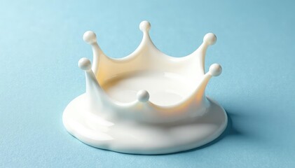Single milk splash, crown shape, textured surface, crown, fresh