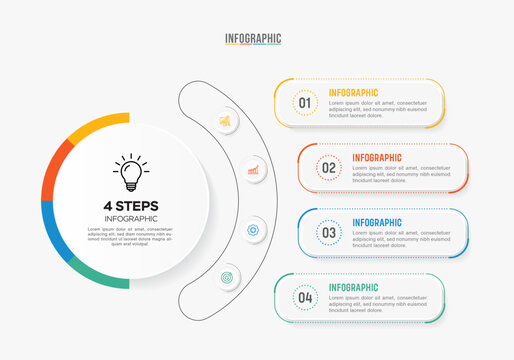 Vector infographic label design with circle infographics template design and 4-5-6 options or steps. Can be used for process diagram, presentations, workflow layout, banner, flow chart, info graph. - Powered by Adobe
