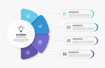 Vector infographic label design with circle infographics template design and 4-5-6 options or steps. Can be used for process diagram, presentations, workflow layout, banner, flow chart, info graph.