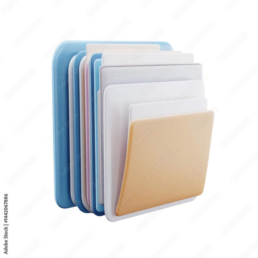 Poster colorful files in a digital folder icon design