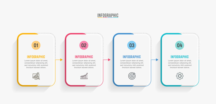 Timeline infographic template design. 3-4-5 options or steps business infographic template design. Can be used for process diagram, presentations, workflow layout, flow chart, steps, banner.