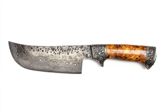 Exquisite Damascus Steel Knife Handcrafted Blade with Intricate Wood Handle Artisan Crafted Sharp