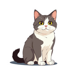 Cute cat sitting vector graphic and illustration