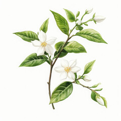 Fototapeta premium White flower blossom in boho style illustration makes you delightful