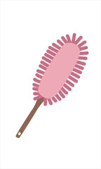 Duster vector illustration in cartoon style. Dust cleaning tool clipart set. House cleaning tool, cleaning supplies flat vector isolated on white background.