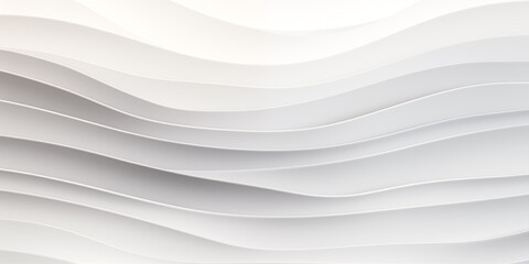 Abstract layered waves in white creating a smooth and tranquil visual effect, perfect for backgrounds and designs.