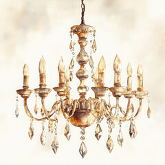 Illustration painted in boho style, shimmering with delicate beauty