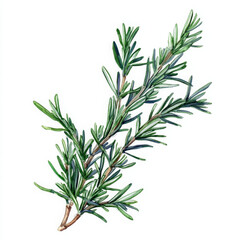 Fototapeta premium Realistic boho style painted illustration. rosemary looks serene and calm