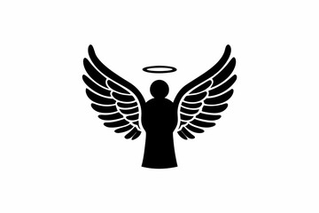 Angel icon vector silhouette illustration isolated on white background