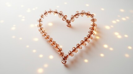 Obraz premium Heart-shaped beaded frame with glowing sparkles