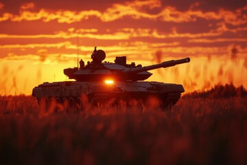 Tank at sunset