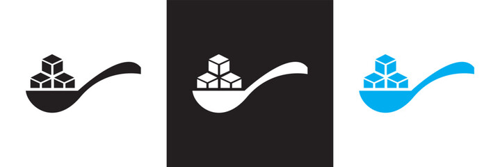 Sugar  icon. Vector for websites, mobile interfaces, presentations, banner, visual branding etc. Vector illustration. isolated on white and black background. EPS 10