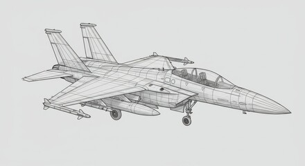 Wireframe Fighter Jet