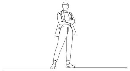 Obraz premium Businessman Standing Confidently in Minimalist Style 