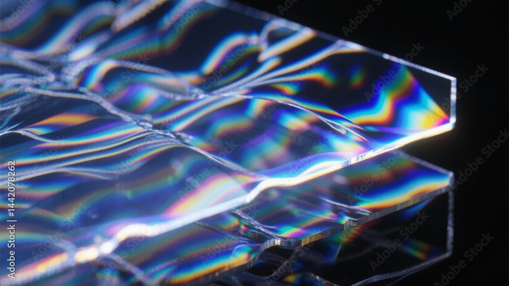 Aufkleber iridescent patterns on a transparent material