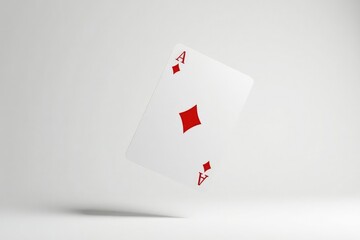 Obraz premium A single playing card flipped mid-air against a pure white backdrop , high resolution, isolated object, paper
