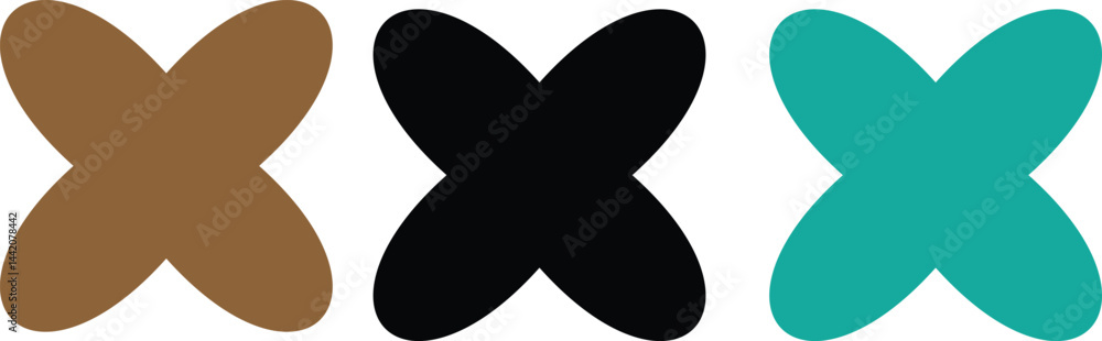 Poster abstract x-shape: a vibrant abstract featuring three distinct, intersecting 'x' shapes in contrastin