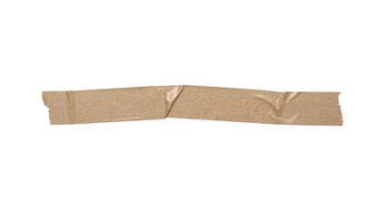 brown adhesive torn tape isolated transparent png background,Paper tape sticker with ripped edges,Design template or mockup.Torn masking tape,Design elements.	