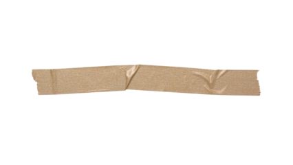 brown adhesive torn tape isolated transparent png background,Paper tape sticker with ripped edges,Design template or mockup.Torn masking tape,Design elements.	