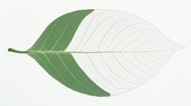 Leaf with white and green sections