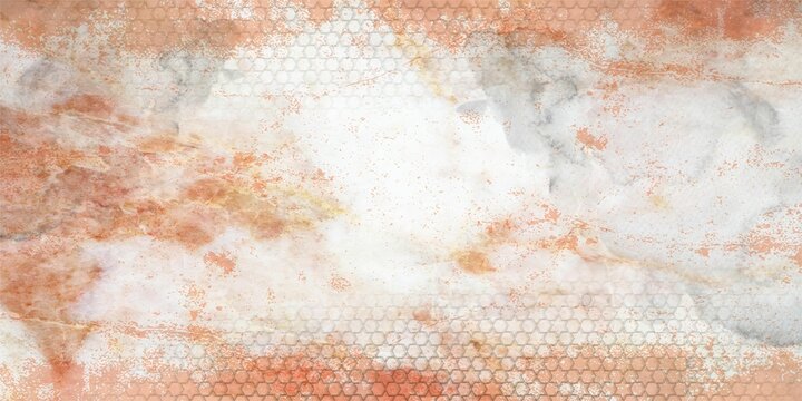 This background image displays a soft and textured abstract composition dominated by warm peach, terracotta, and beige tones. It features watercolor-like stains and splashes