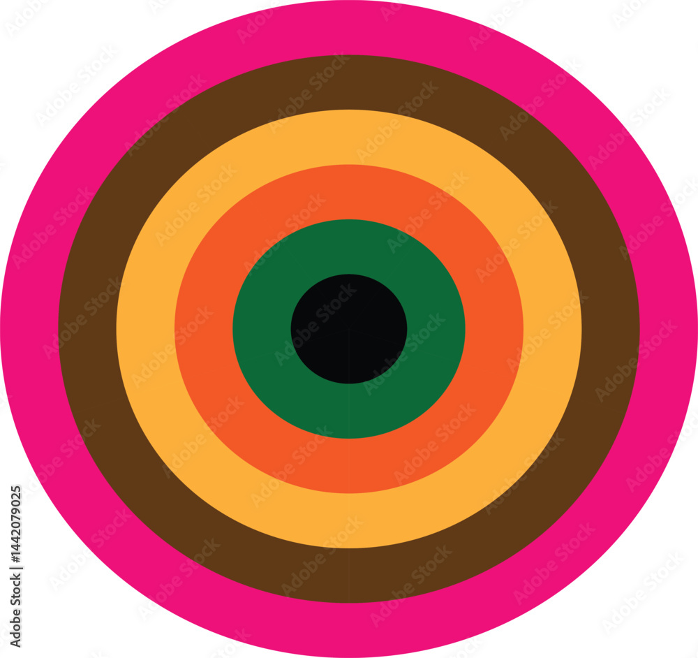 Poster geometric spectrum: a vivid and captivating illustration showcasing a vibrant spectrum of concentric