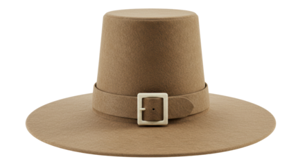 Isolated Pilgrim Hat with Buckle