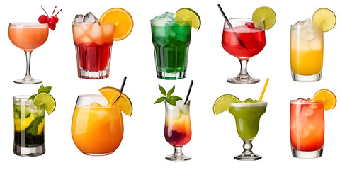 Various vibrant cocktails