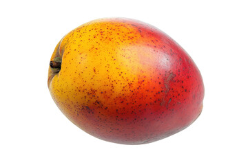 Ripe mango vibrant red and yellow hues juicy tropical fruit isolated on white background healthy