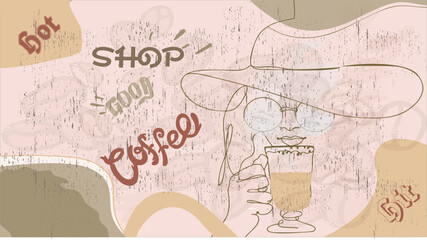 Coffee Shop Wallpaper Art BG Design 1010.eps