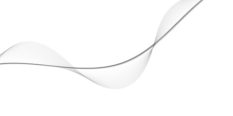 Abstract grey wave lines on data science, geometric border pattern. Isolated on white background. Vector illustration.