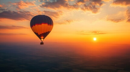 Obraz premium Sunrise hot air balloon adventure