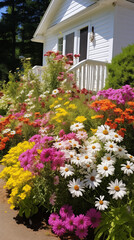 Beautiful home garden in full bloom