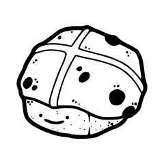 happy pastry doodle style design