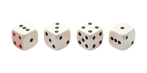 Four Dice Roll, Game Chance, Gamble Concept - Minimalism