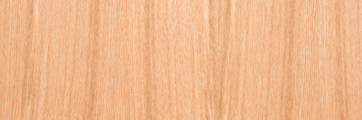 Naklejka premium Light ash veneer wooden surface background. Closeup. Wide banner. Empty place for text. Top down view.