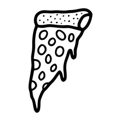 melting pizza outline drawing