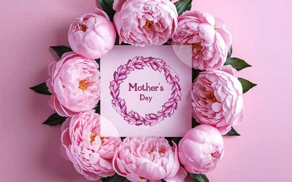 mother's day bouquet of pink tulips on white background - Powered by Adobe