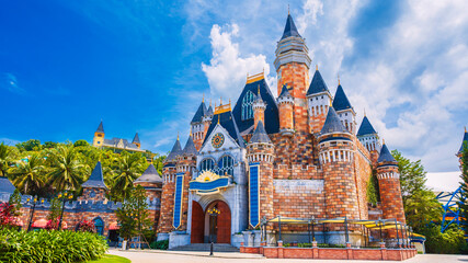 Entertainment park. VINPEARL Island in Vietnam. Vietnam Disneyland