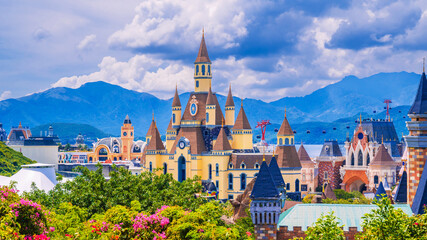 Entertainment park. VINPEARL Island in Vietnam. Vietnam Disneyland